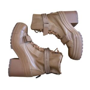 Women's Converse GR82 Chuck Taylor All Star Boot Hi Leather Brown Platform Sz 10